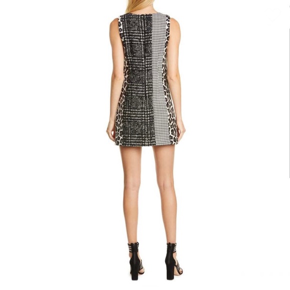 NWT ALICE + OLIVIA Clyde Pattern Mix Wool Blend Shift Mini Dress Sz 8 - Picture 7 of 11